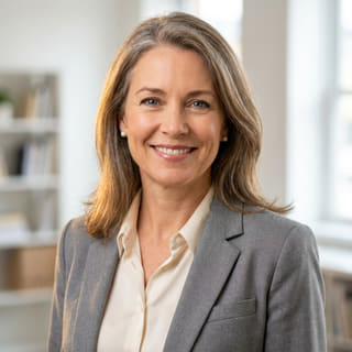 Sarah Coleman, apresentada como Diretora Financeira na Falésia Rendivo, em imagem de perfil